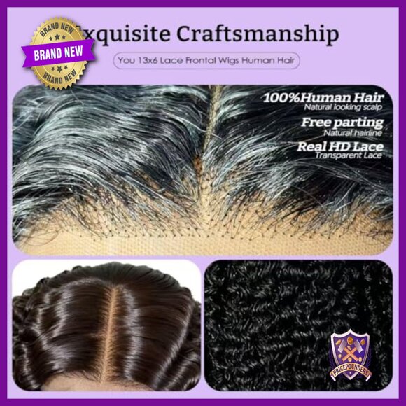 13x6 HD Lace Front Wig Human Hair 32in Curly Wave Glueless Pre Plucked main image 5